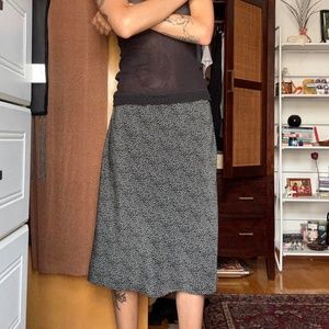 Vintage Black & White Midi Skirt